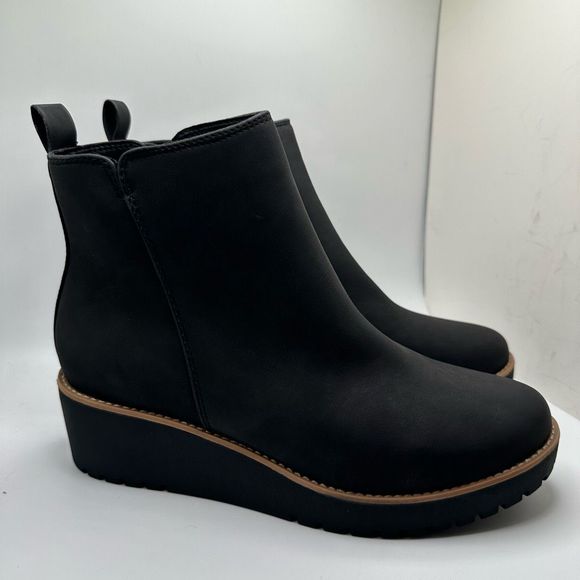 CUSHIONAIRE Women's Ilena wedge boot +Memory Foam 10 BLACK - Picture 1 of 7